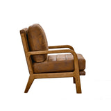 Wood Accent Chair Light Brown