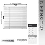 Cordless 1' Light Filtering Vinyl Mini Blinds, White, 31' x 48'