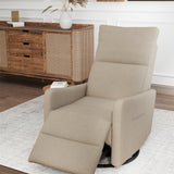 Velvet Recliner Swivel Power Brown