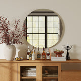 70cm bathroom mirror, round mirror, matte white Backboard