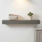 60" Fir Wood Floating Shelf Fireplace Mantel Grey Solid Wood