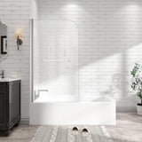 31"-32" W x 55" H Frameless Pivot Shower Door Tempered Glass Bathtub Screen