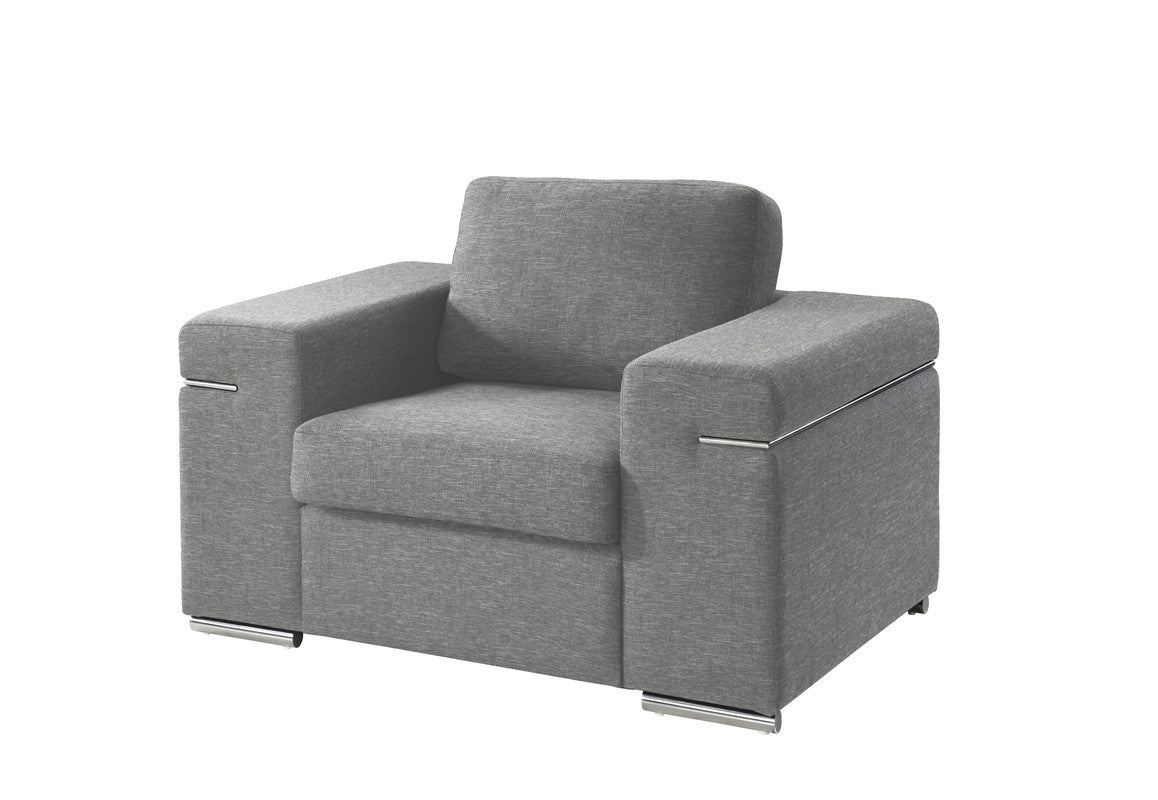 Light Gray Woven Fabric Arm Chair