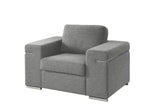 Light Gray Woven Fabric Arm Chair