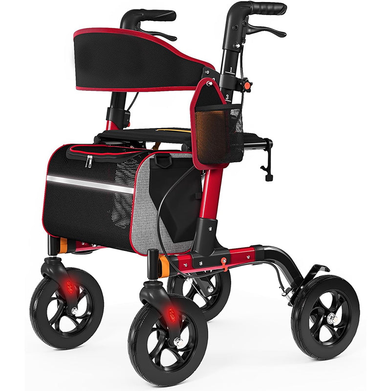 Walkers for Seniors, Rollator Walker with Seat, 350 lb Weight Capacity