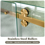 56-60"W x 72"H Frameless Sliding Shower Door Enclosure