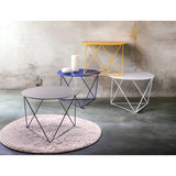 Accent Table - Metal - Gray - Round Top With Triangle Legs