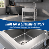 Stainless Steel Utility Sink, Freestanding Sink 2