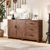 59.1" Buffet Sideboard with 2 Doors and 3 Drawers, Walnut Finish