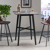 Engineered Wood Dining Table Grey/Black 45"