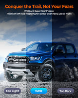The Legend 3CH Waterproof Mirror Dash Cam 1080P 60fps 3-Cam