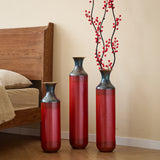 Modern White Metal Droplet Vase Set 3-Piece Home Decor