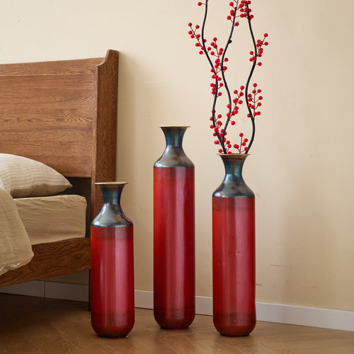 Modern White Metal Droplet Vase Set 3-Piece Home Decor