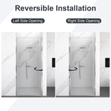 32"W x 72"H Frameless Circular Pivot Shower Door in Chrome With 1/4" (6mm)