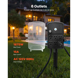 Outdoor Power Stake, 25 FT Extension Cord, Outdoor Power Strip Weatherproof with