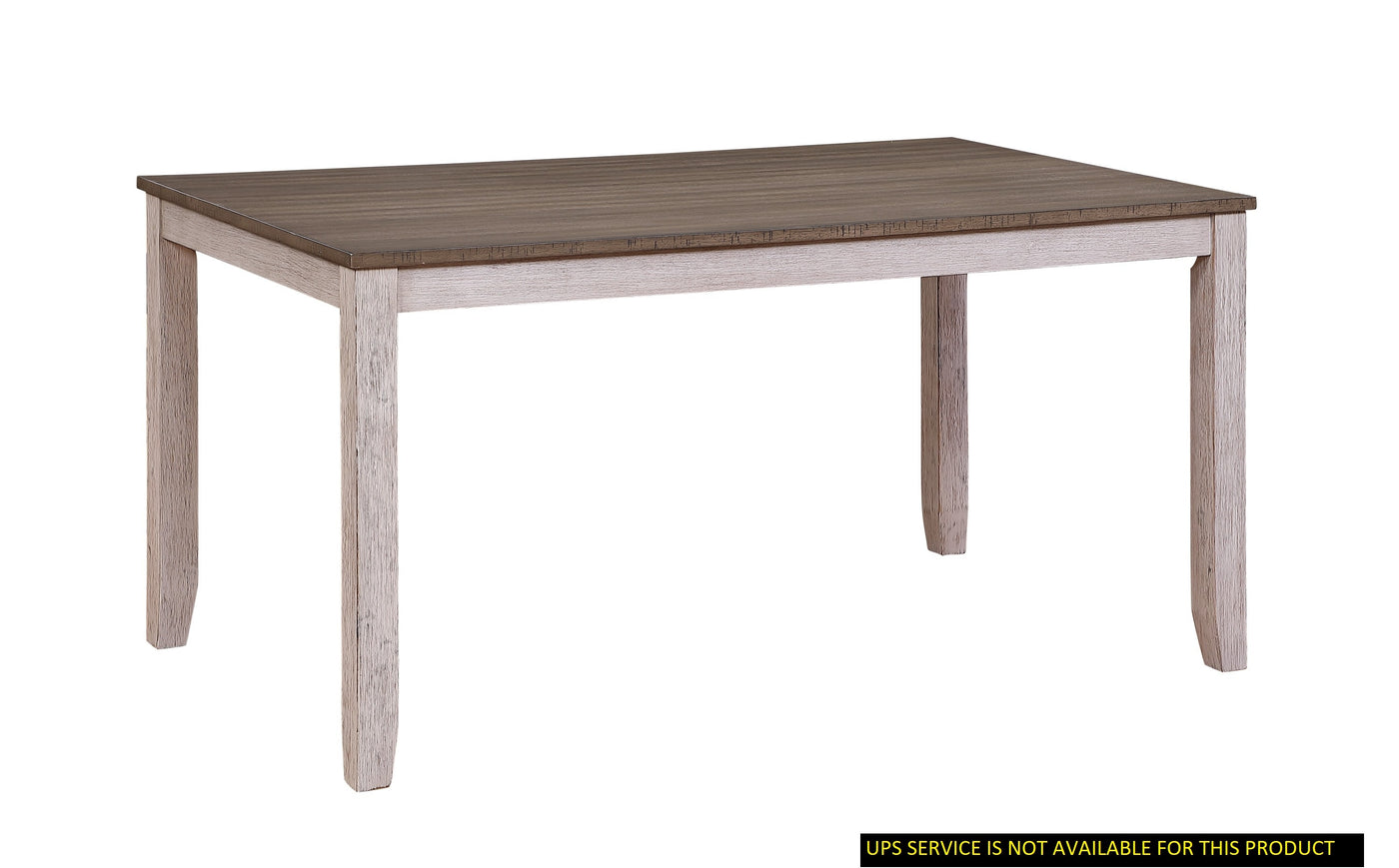 Transitional Rectangular Dining Table Gray White Brown