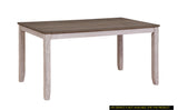 Transitional Rectangular Dining Table Gray White Brown