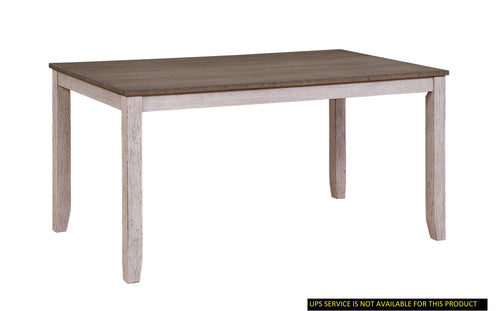 Transitional Rectangular Dining Table Gray White Brown