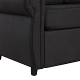 Linen Loveseat Sleeper Black 58"