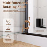 32" W x 72" H Semi-Frameless Circular Pivot Shower Door in Matte Black