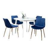 Aufurr Contemporary 5-Piece Dining Set, White Round Dining Table with 4 Chairs