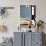 24x36 Black Metal Framed Rectangular Bathroom Mirror