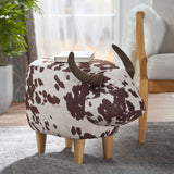 Fabric Ottoman Brown/White