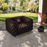 48.4" Modern Faux Leather Modular Sectional Sofa Dark Brown