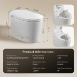Tankless Smart Toilet With Bidet Built In, One-piece, Auto Flush