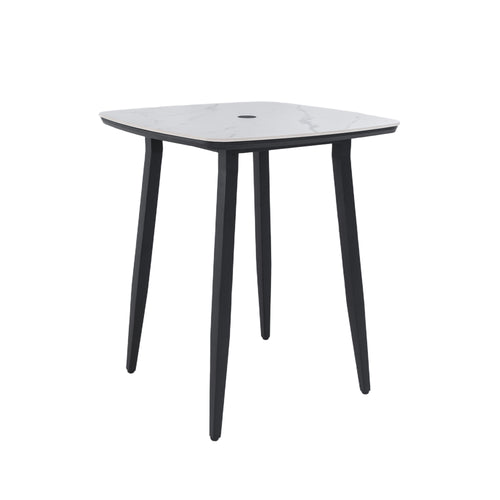 Outdoor Bar Table 35.4" Sintered Stone Aluminum Patio