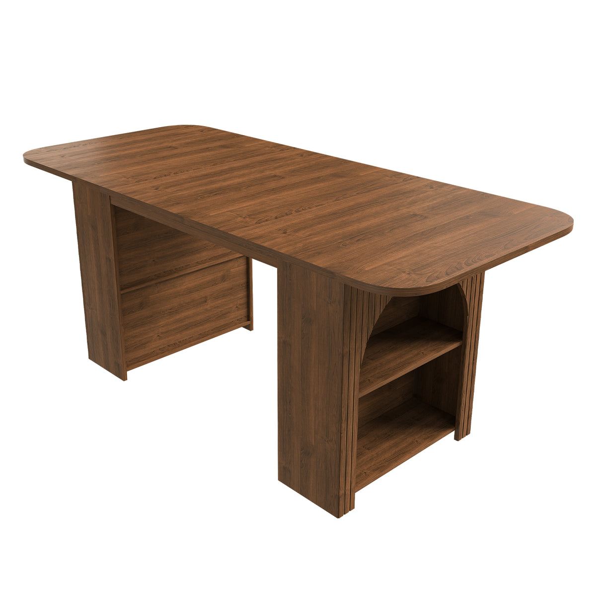 Engineered Wood Dining Table Walnut 37"