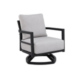 Outdoor Swivel Lounge Chair Aluminum Ember Black 360 Degree Modern