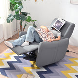 Faux Leather Recliner Power Blue Gray