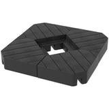 Patio Umbrella Base Cantilever Fillable HDPE 4 Piece 176 LB Wood Grain