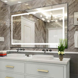 60' x 32' LED Bathroom Mirror with Anti-Fog and Touch Sensor – Modern Frameless Lighted Wall Mirror for Bathroom Vanity, Shower Room, or Dressing Area