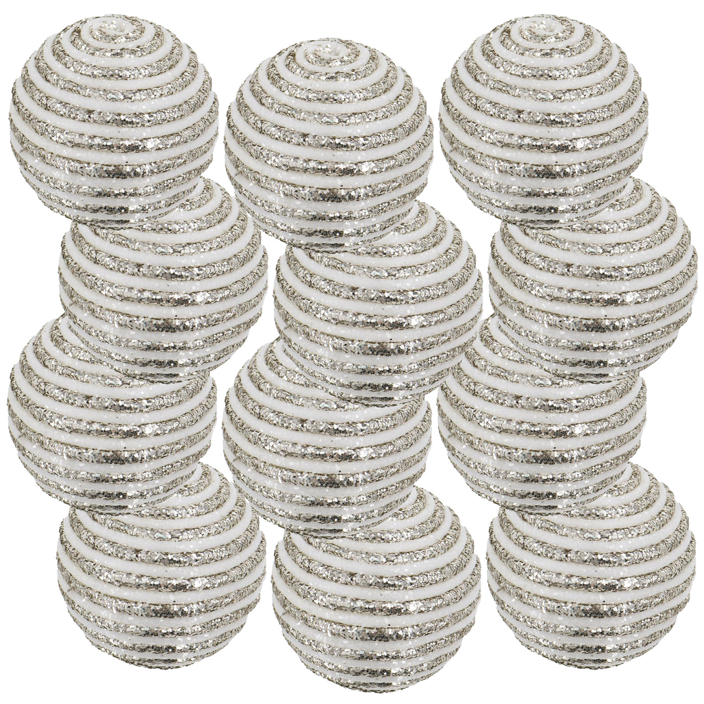 Christmas Ball Ornaments Set of 12 - 3.9" Plastic Hanging