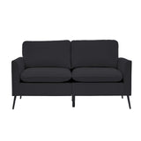 TS Nordic Retro Leather Sofa Chair Black Faux Leather Cushions