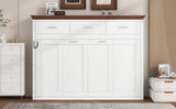 White Twin Size Murphy Bed with 3 Drawers, LVL + MDF Frame, 85.6''L x 15.1''W x 60.5''H