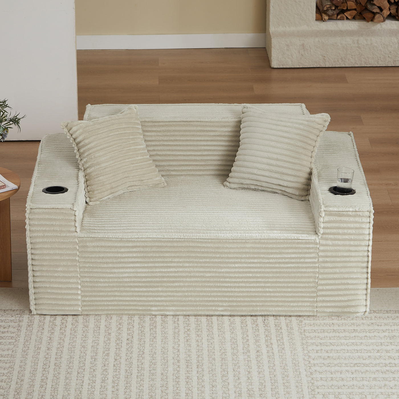 2-Seater Boneless Sofa No Assembly Modern Compact