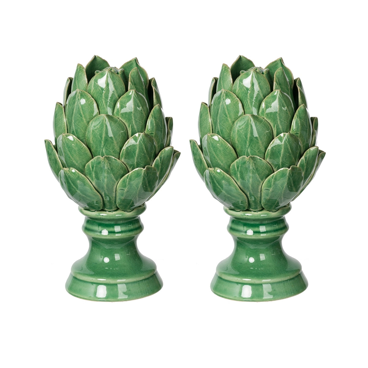 Set of 2 Green Helsa Blooming Artichoke Accent Chairs