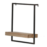 Iron and Wood Wall Shelf 15.7" x 5.9" x 17.7" Cabinet Decor