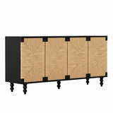 Accent Natural Sideboard Buffet Cabinet Storage Wood TV Stand in Wire-Brushed