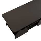Round Engineered Wood Coffee Table with Storage Black