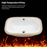 White Ceramic Undermount Bathroom Sink 22' x 15' x 8.3' Modern European Design w