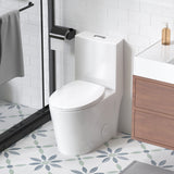 1.1/1.6 GPF Siphonic Flush One-Piece Toilet for bathrooms, Siphonic S-trap 12"