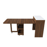 Engineered Wood Dining Table Natural Walnut 37"
