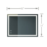 32x24 Bathroom Vanity Mirror Dimmable Anti-Fog Smart Memory
