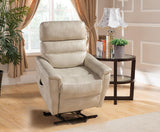Power Lift Chair Faux Leather Reclining Gaming Cream