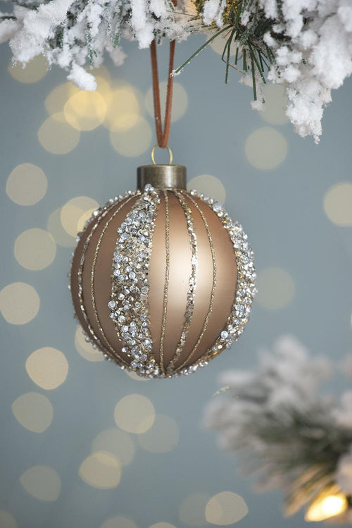 3.9" Glass Christmas Ball Ornaments, Set of 6 Holiday Decorations