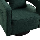 Boucle Accent Chair Swivel Green